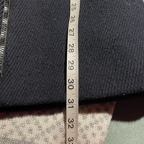 Paraphrase Wool Navy Blue Asymmetrical Zipper Ribbed Knit Coat Peacoat (size 12) - Picture 6 of 8